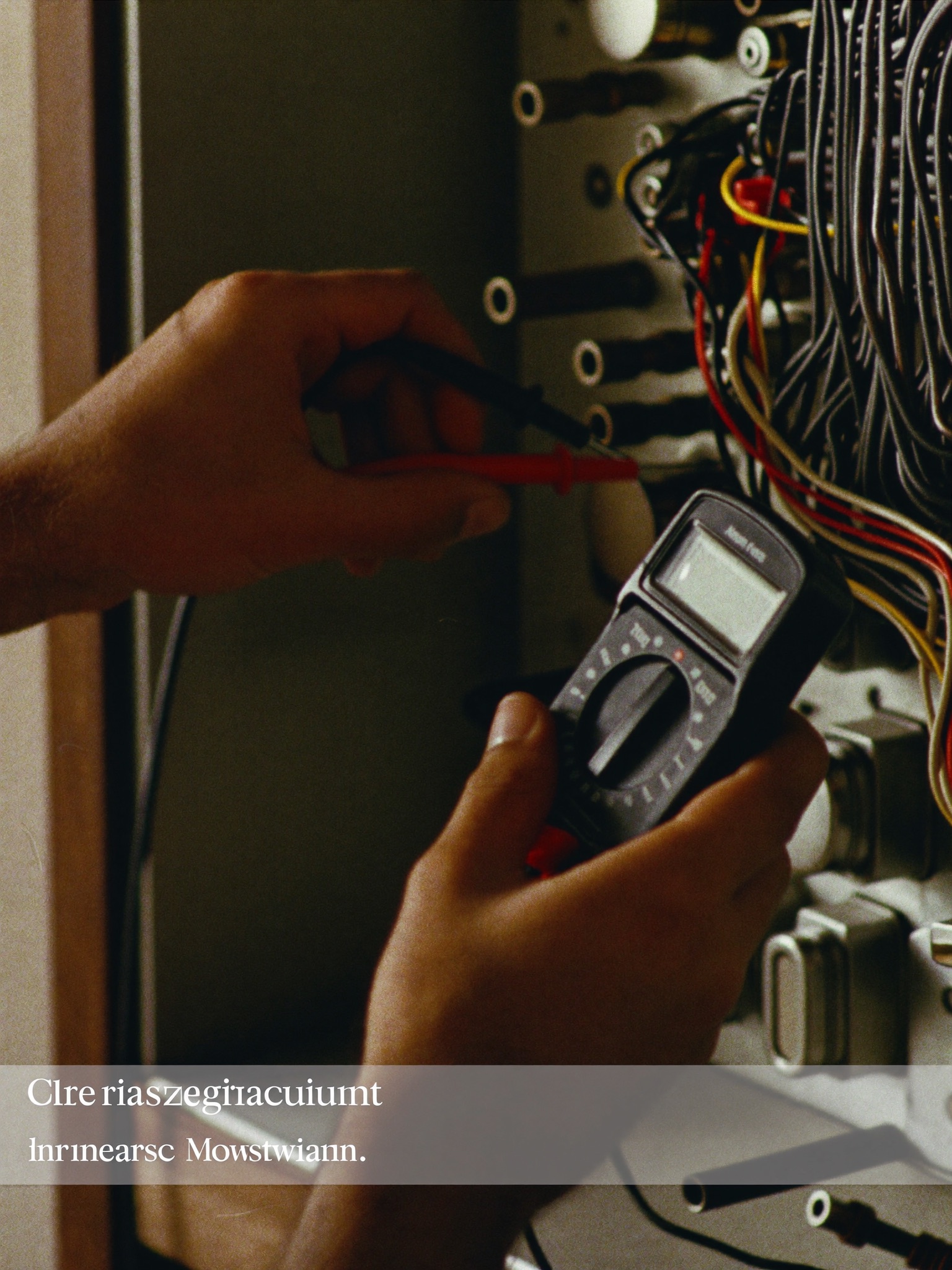 Electrician safely testing a circuit with a meter