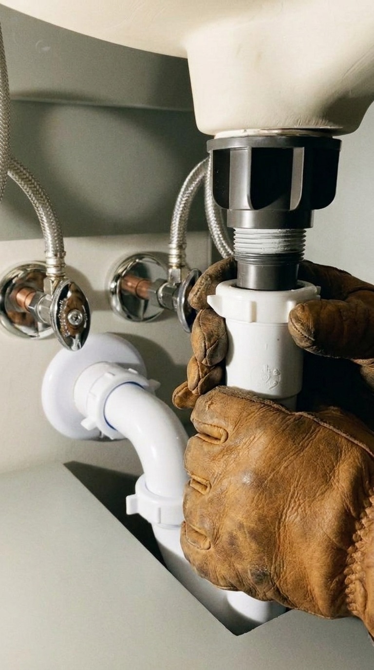 Plumber at work